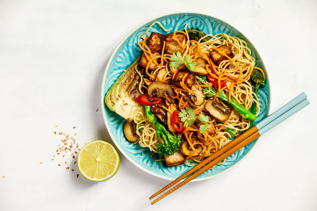 vegan gluten free noodle stir fry